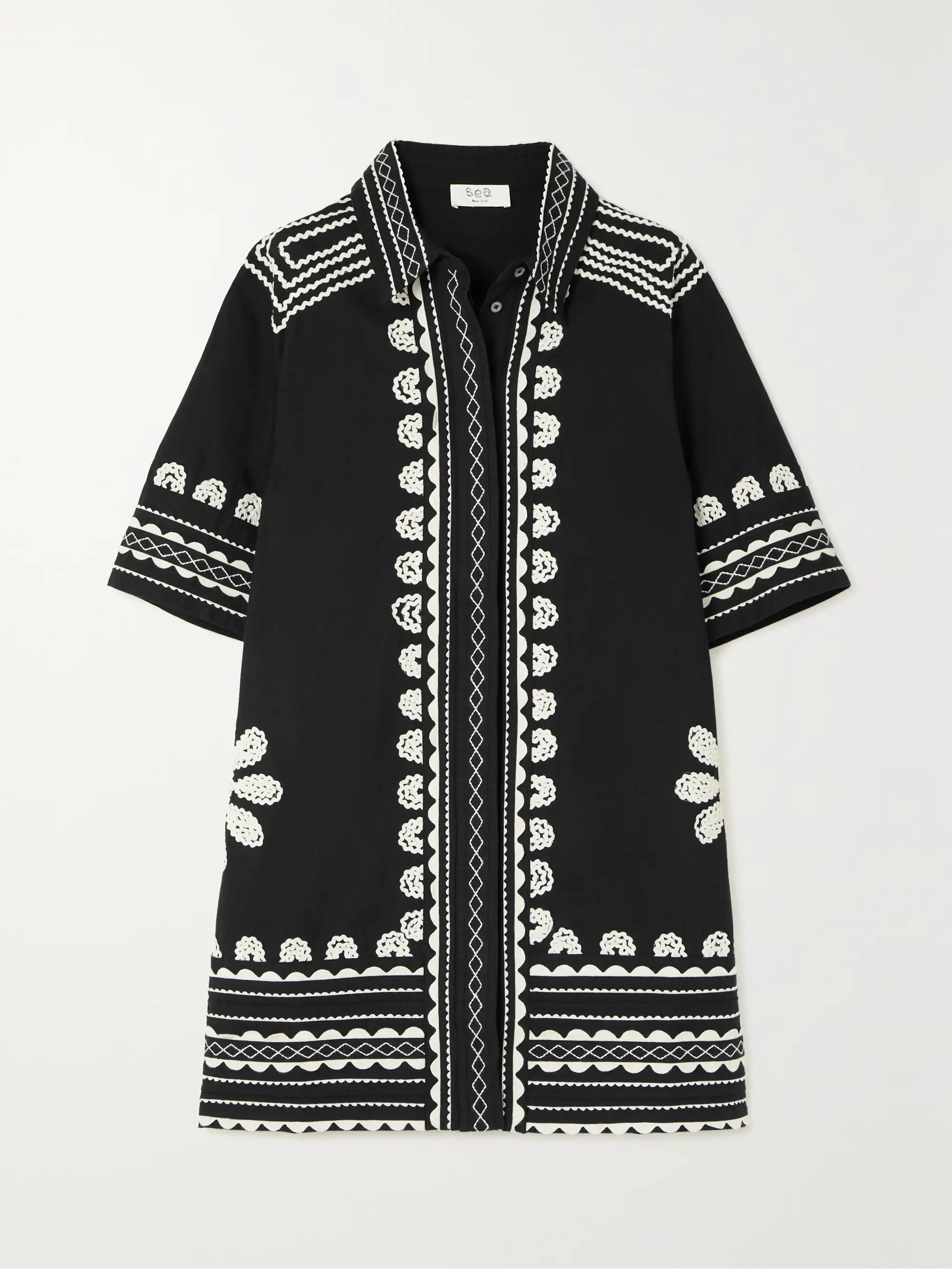 Ryleigh embroidered cotton-poplin mini dress | NET-A-PORTER (US)