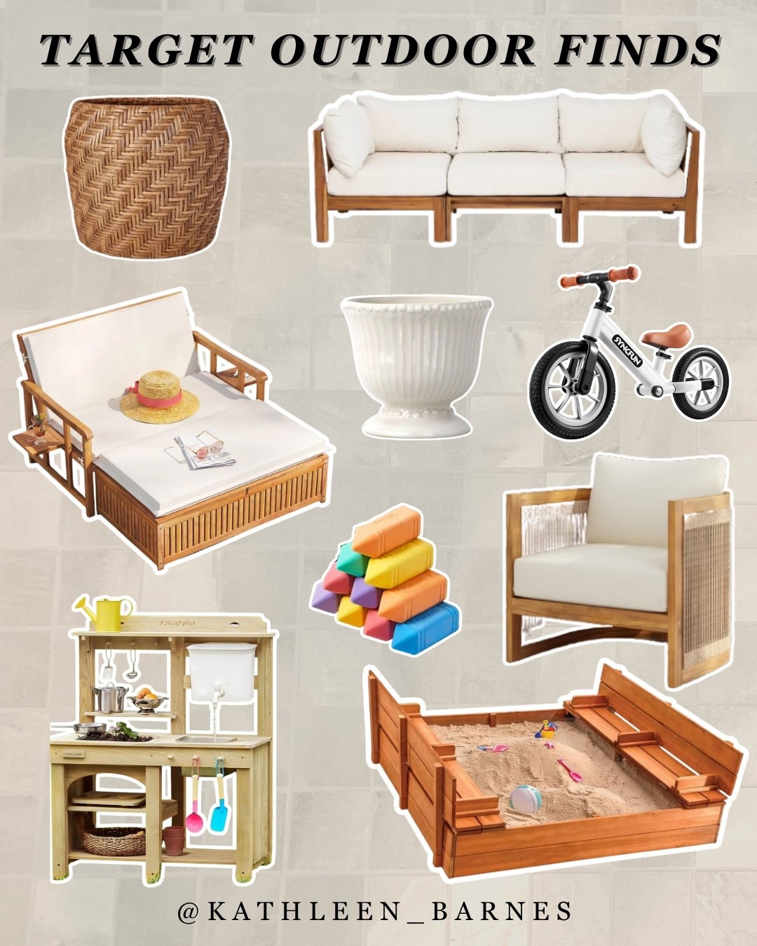Target outdoor finds — a few pieces of patio furniture I’m loving, planters and some fun for the kids including jumbo chalk, mud kitchen and sand box with benches

#LTKHome #LTKKids