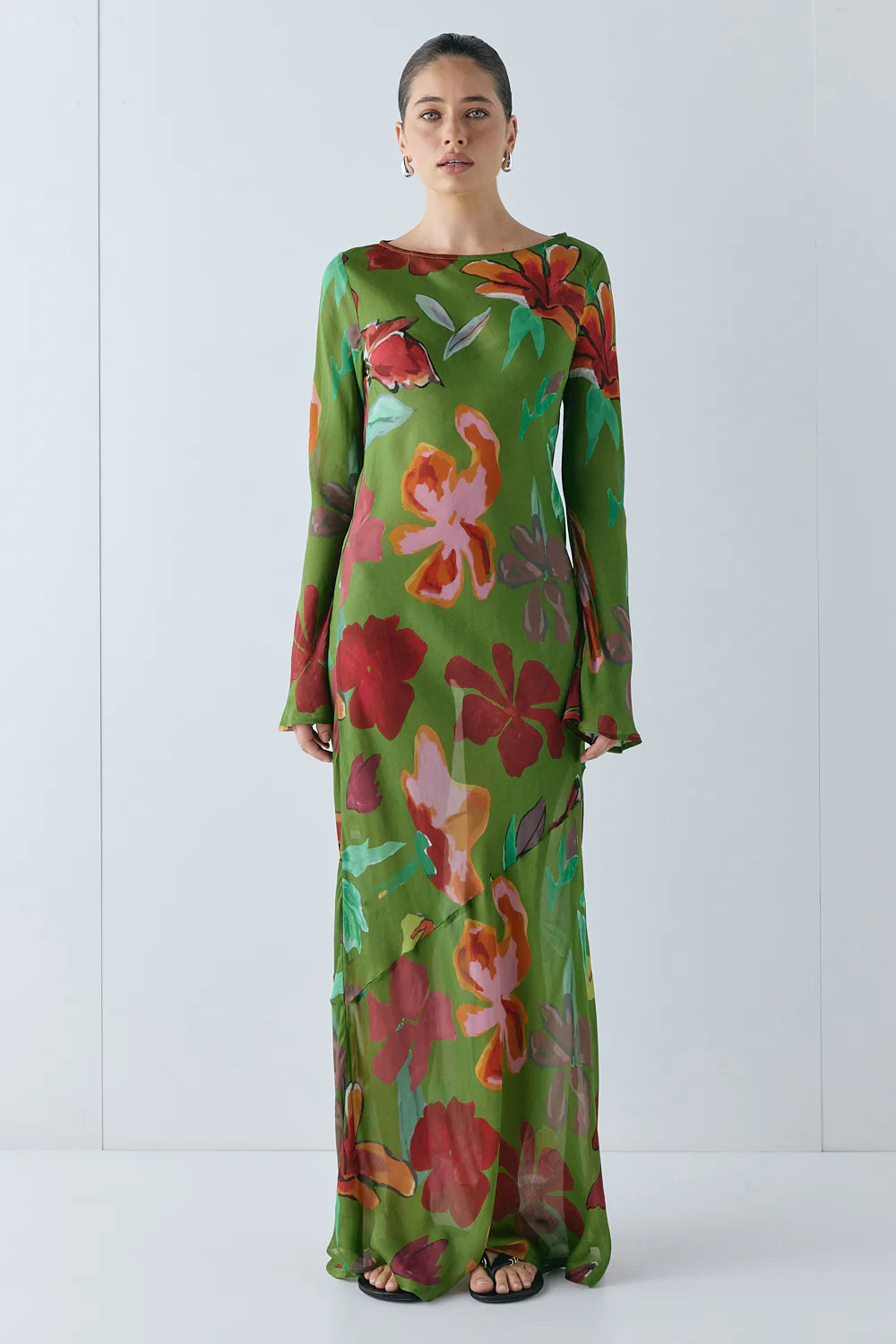 Luka Sheer Maxi Dress Poppy | VRG Grl