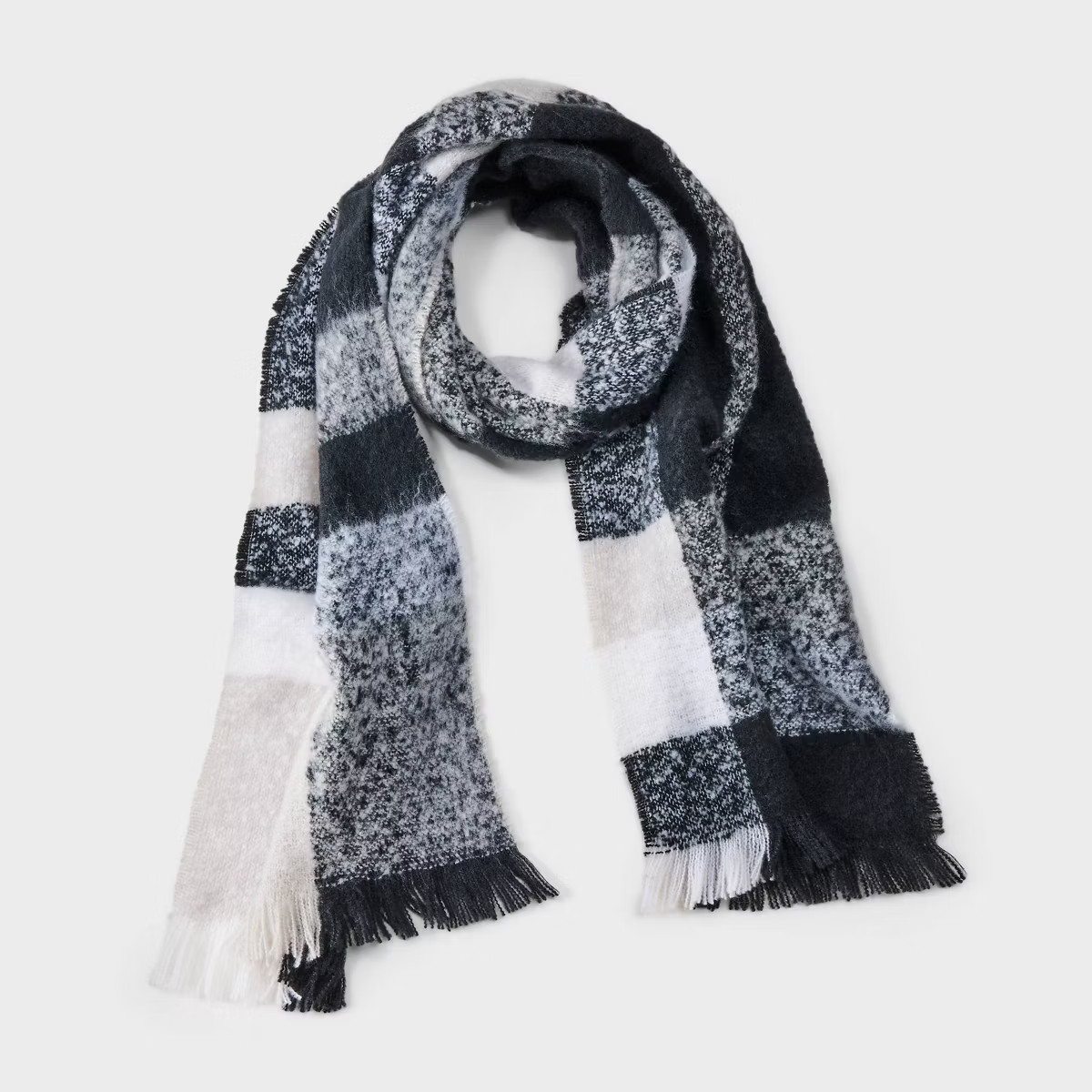 Men's Plaid Scarf - Goodfellow & Co™ Black & White One Size Fits Most | Target