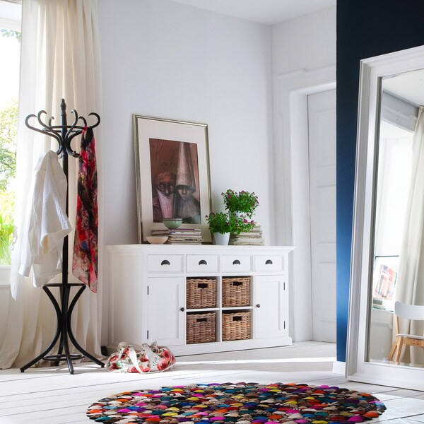 NovaSolo Mahogany Buffet with Baskets | Bed Bath & Beyond