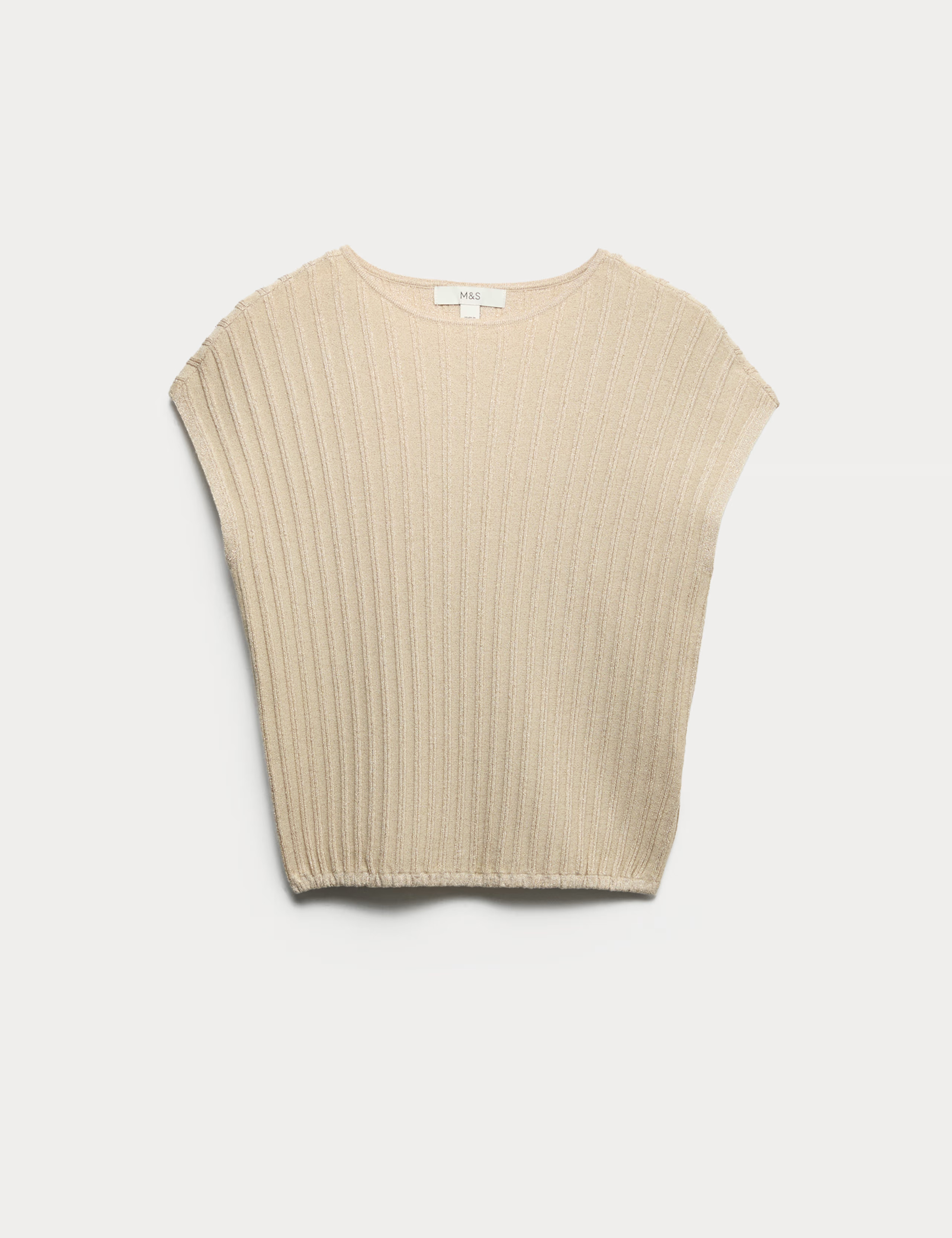 Sparkly Ribbed Crew Neck Knitted Top | Marks & Spencer (UK)