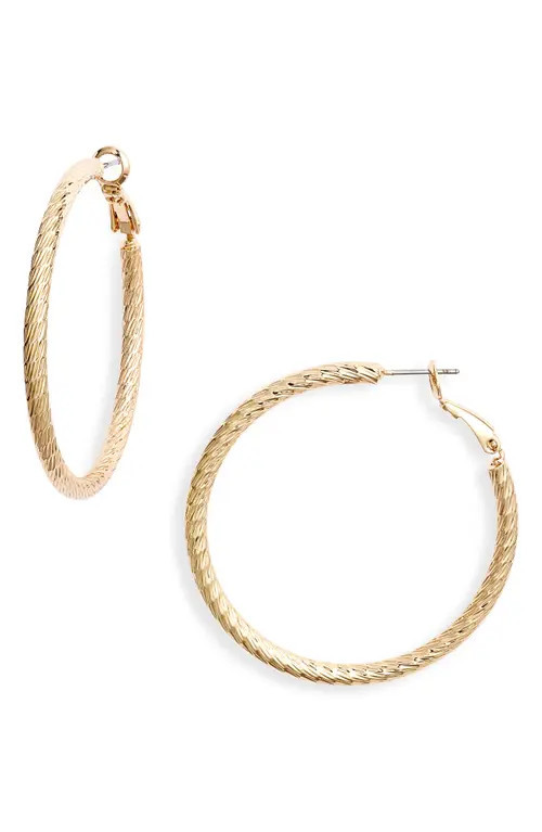 Nordstrom Faceted Tube Hoop Earrings in Gold at Nordstrom | Nordstrom