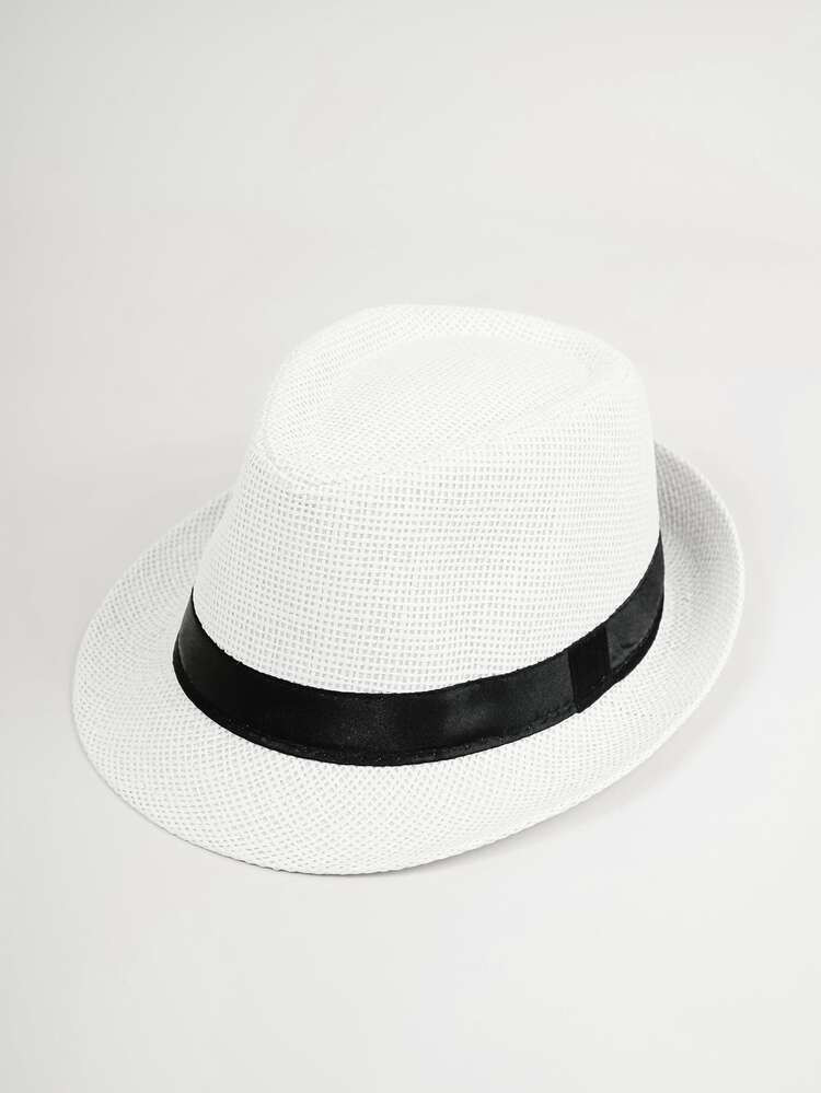 Women/ Men Unisex Fashionable Casual Fedora Hat, Jazz Hat Cowboy Travel Sun Straw Hat For Beach P... | SHEIN