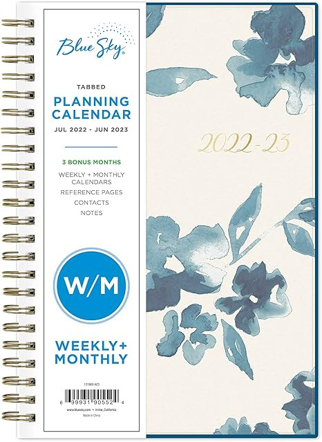 Blue Sky 2022-2023 Academic Year Weekly & Monthly Planner, 5" x 8", Frosted Flexible Cover, Wireb... | Amazon (US)