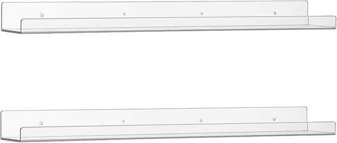 HBlife 24 Inches Floating Shelves Wall Mounted Clear Acrylic Shelves for Figures, Invisible Float... | Amazon (US)