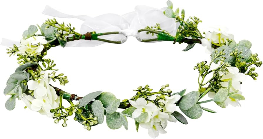 WOVOWOVO Green Leaf Crowns For Girls Women, Bridal Flower Crown Bride Hair Accessories Bohemian F... | Amazon (US)
