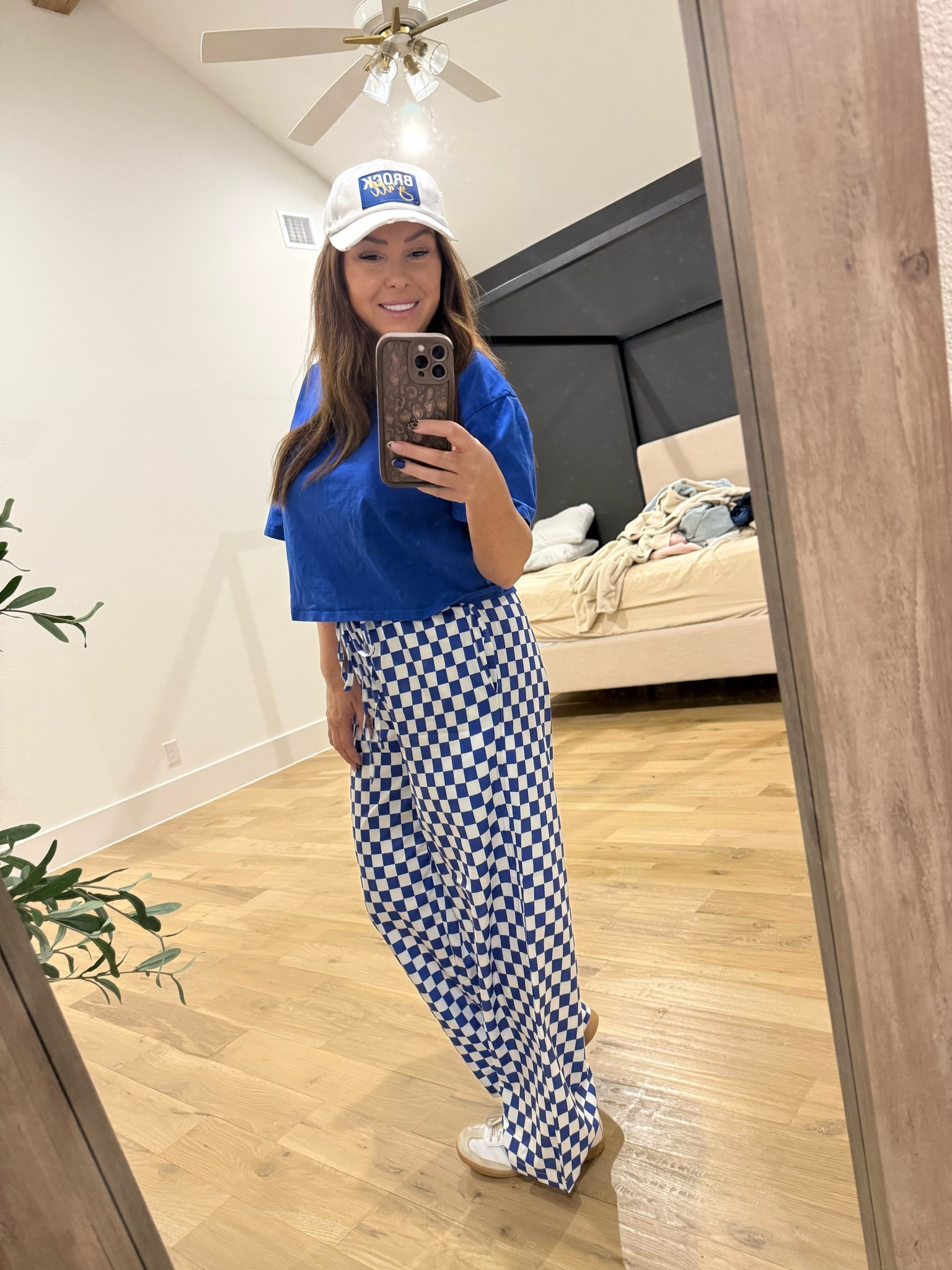 Gameday fit for last volleyball game. Blue/white/yellow/gold 

#LTKActive #LTKMidsize #LTKOver40