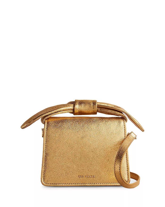 Niasini Bow Detail Metallic Leather Crossbody | Bloomingdale's (US)