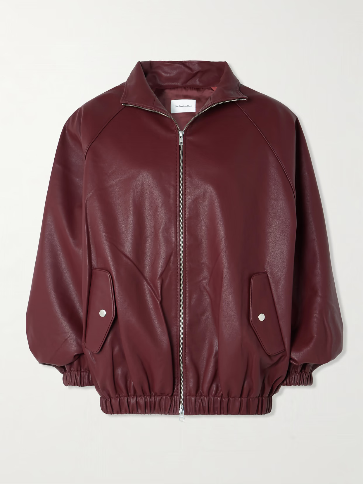 The Frankie Shop - Senta Oversized Bomber Jacket - Burgundy | NET-A-PORTER (UK & EU)