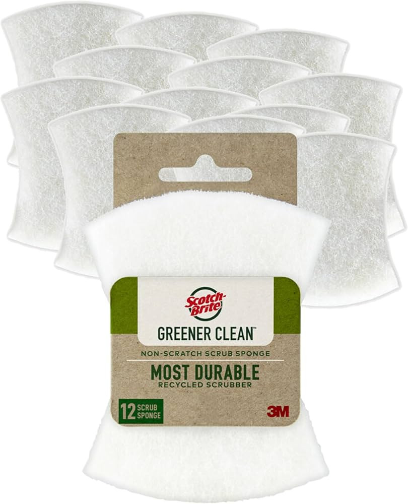 Scotch-Brite Greener Clean Non-Scratch Scrub Sponge, Sponge for Washing Dishes, Cleaning Kitchen,... | Amazon (US)