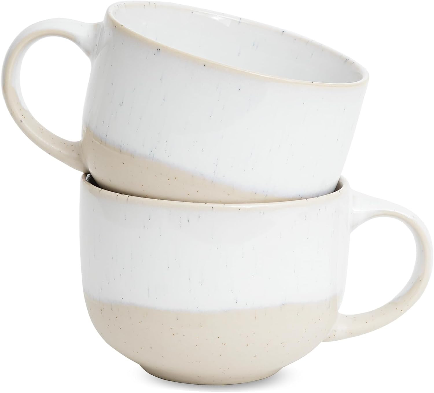 Ceramic Coffee Mug Set of 2, 16 Oz, Coffee Cups with Big Handle, Microwave and Dishwasher Safe (W... | Amazon (US)