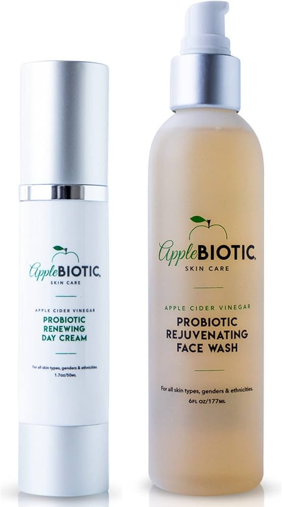 AppleBiotic Apple Cider Vinegar Face Day Cream & Face Wash Duo, Hydrating, Redness Relief Face Ca... | Amazon (US)