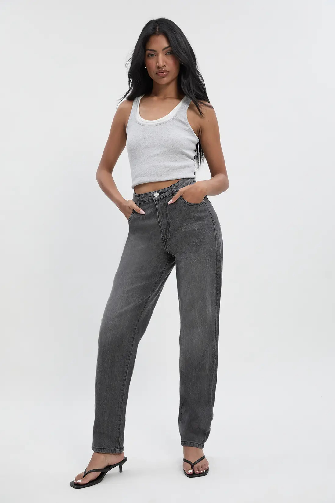 Basic High Waist Slim Leg Jean | Boohoo.com (UK & IE)