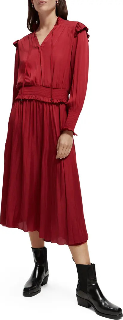 Smocked Long Sleeve Midi Dress | Nordstrom