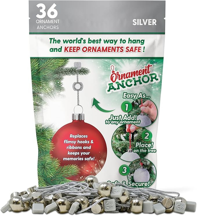 ORNAMENT ANCHOR Ornament Hooks for Hanging Christmas Decorations - No-Slip Hanging Hooks for Xmas... | Amazon (US)