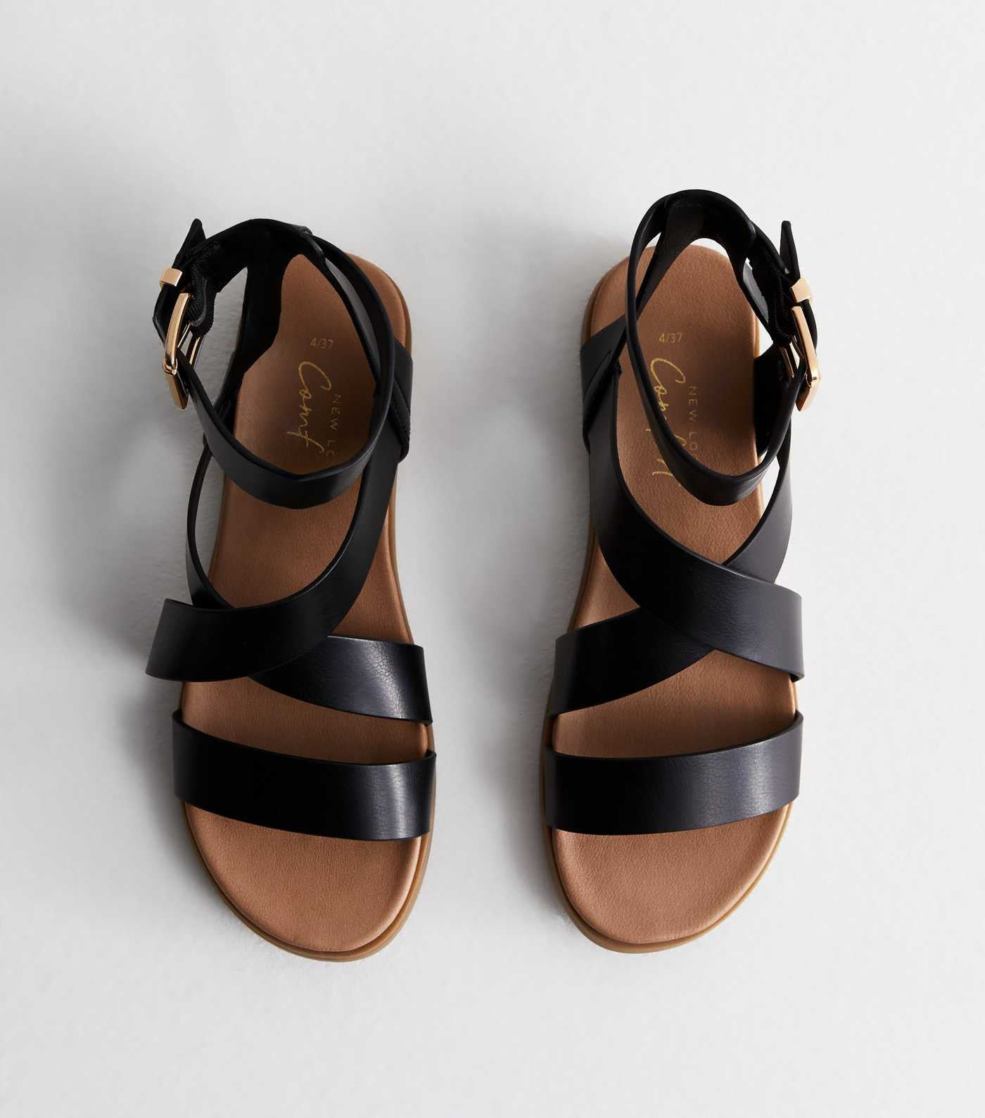 Black Cross-Strap Gladiator Sandals | New Look | New Look (UK)