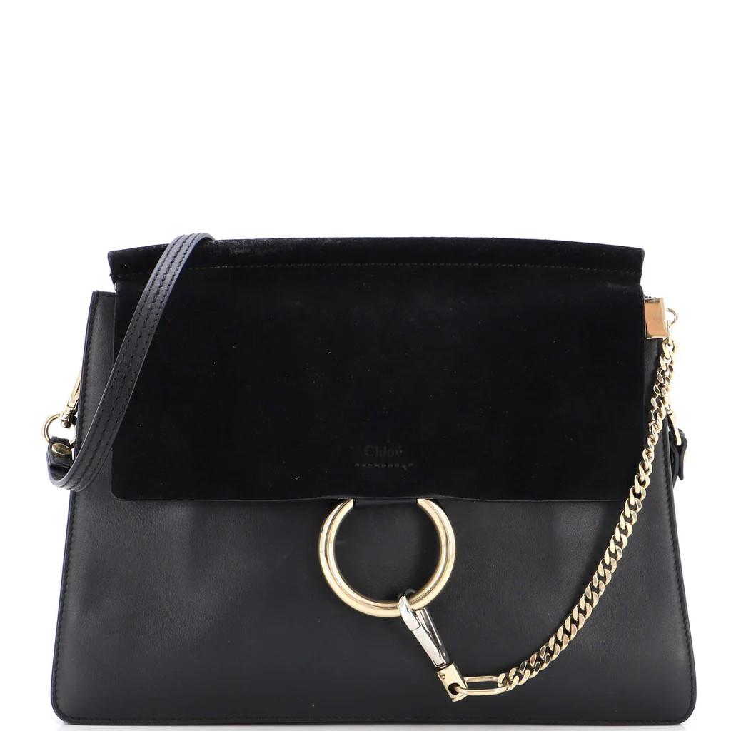 Faye Shoulder Bag Leather and Suede Medium | Rebag