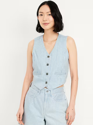 Button-Front Jean Vest | Old Navy (US)