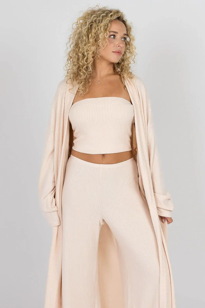 Yacht Club Tube Top Cardigan Pant Set Bellini | The Foxy Kind