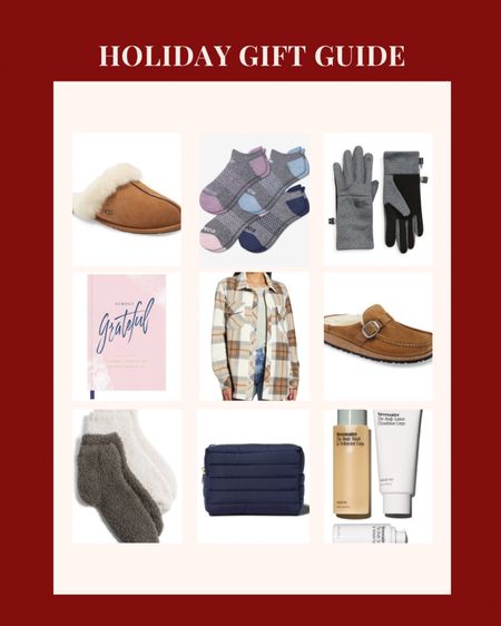 Holiday gift ideas for her. Slippers, socks, gloves, jacket, skin care, makeup bag, book

#LTKHoliday #LTKGiftGuide #LTKCyberweek