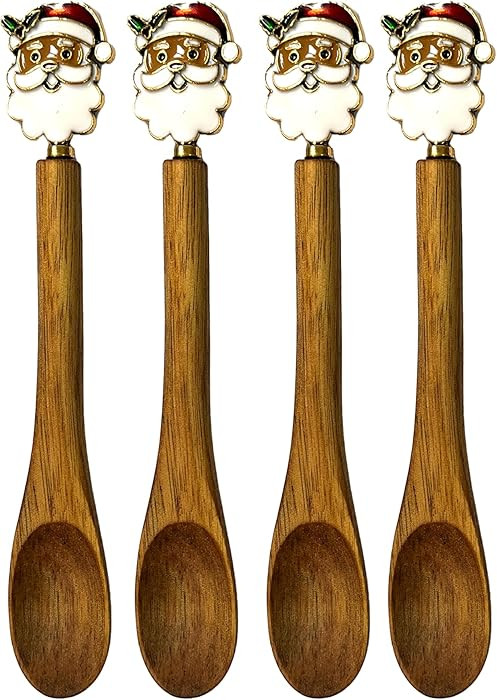 4PCS Small Wooden Spoons for Eating, Collection Christmas Spoons, Christmas Coffee Spoons,Wooden ... | Amazon (US)