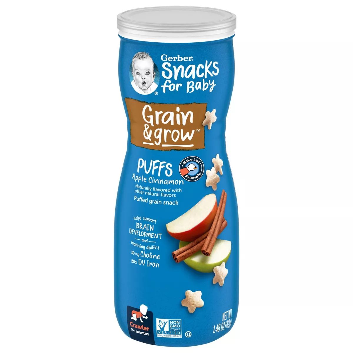 Gerber Puffs Apple Cinnamon Cereal Baby Snack - 1.48oz | Target