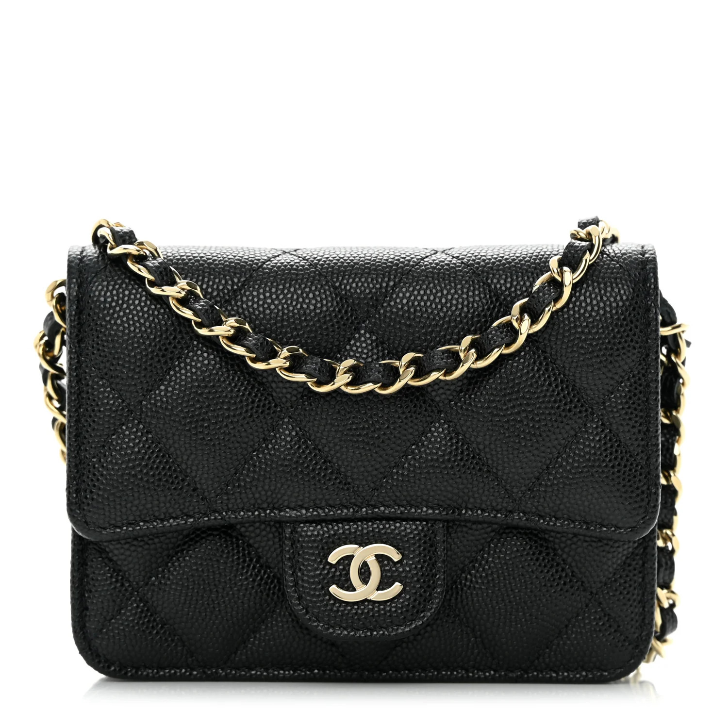 Caviar Quilted Mini Chain Bag Black | FASHIONPHILE (US)