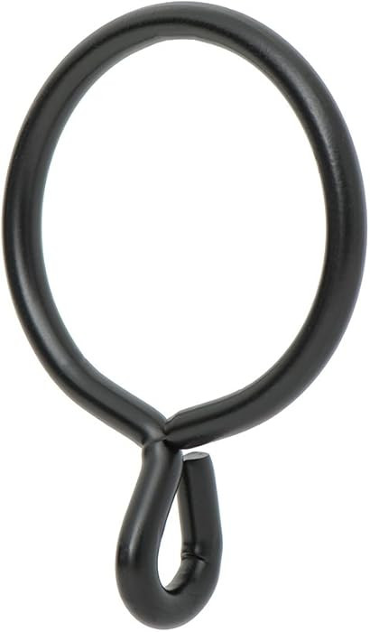 Ivilon Drapery Eyelet Curtain Rings - 1.7" Ring for Curtain Hook Pins, Set of 14 - Black | Amazon (US)