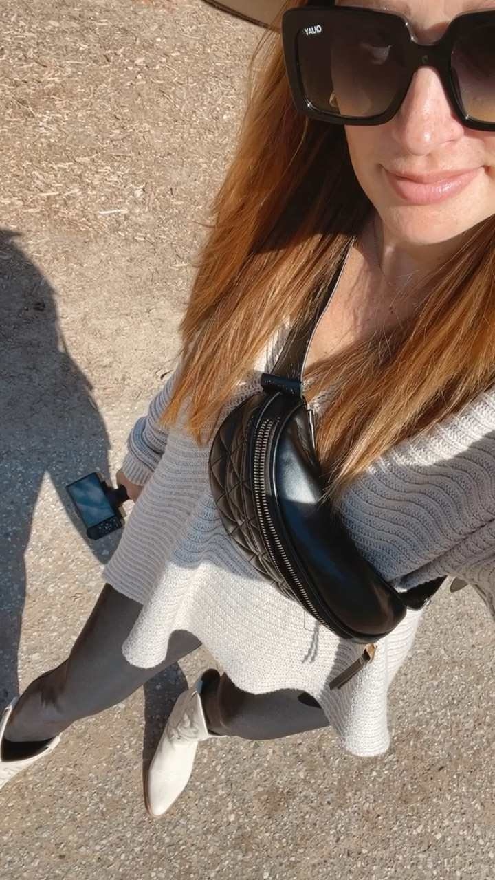 Todays ootd for skitoberfest! Free people sweater, faux leather spanx leggings, belt bag Amazon fashion, Sam Edelman cowboy boots

#LTKshoecrush #LTKstyletip #LTKSeasonal