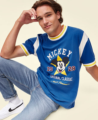Disney | Macy's Adult Unisex Vintage Varsity Mickey Cotton Graphic T-Shirt, Exclusively at Macy's... | Macy's