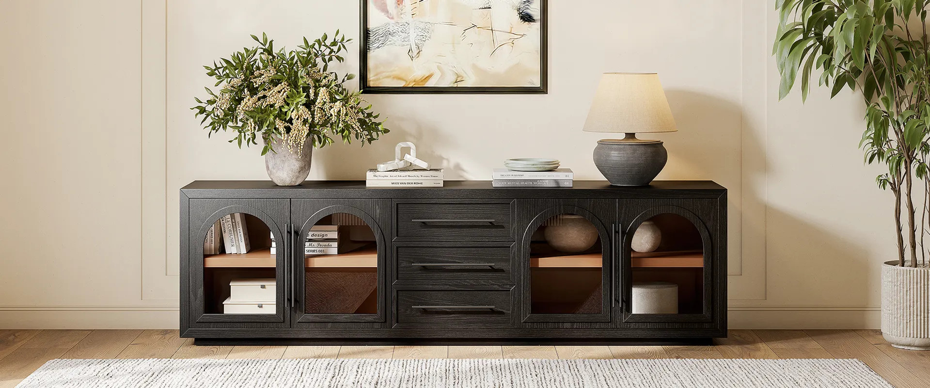 Lira 84" Oak Media Console | Hernest