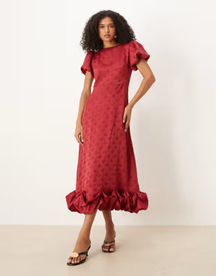 Sister Jane puff sleeve bubble hem maxi dress in orchid | ASOS | ASOS (Global)