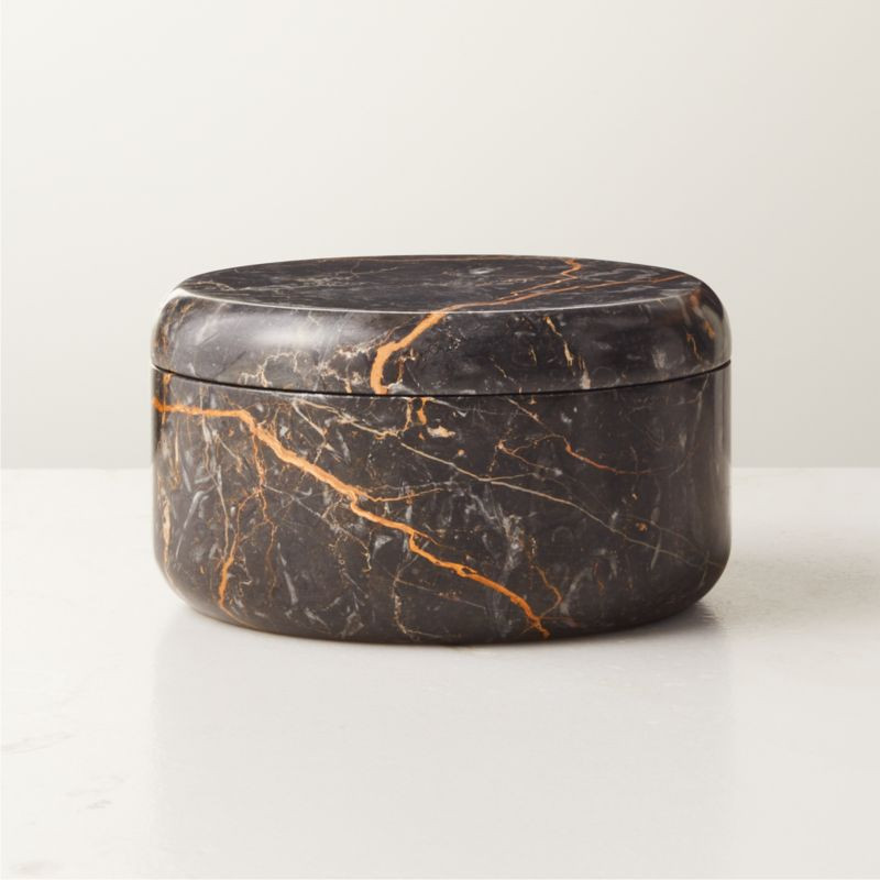 Modern Black Golden Marble Candle Bowl + Reviews | CB2 | CB2