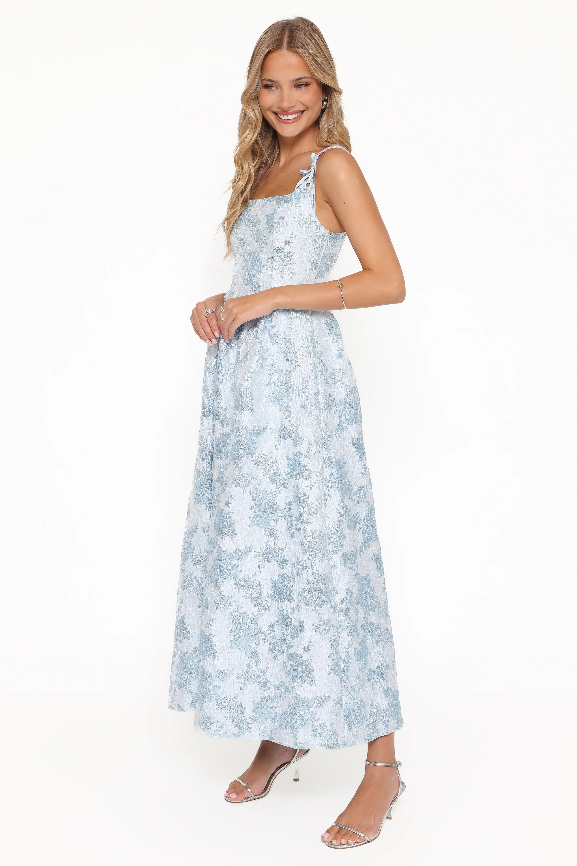 Marcelline Maxi Dress - Blue Brocade | Petal & Pup (US)