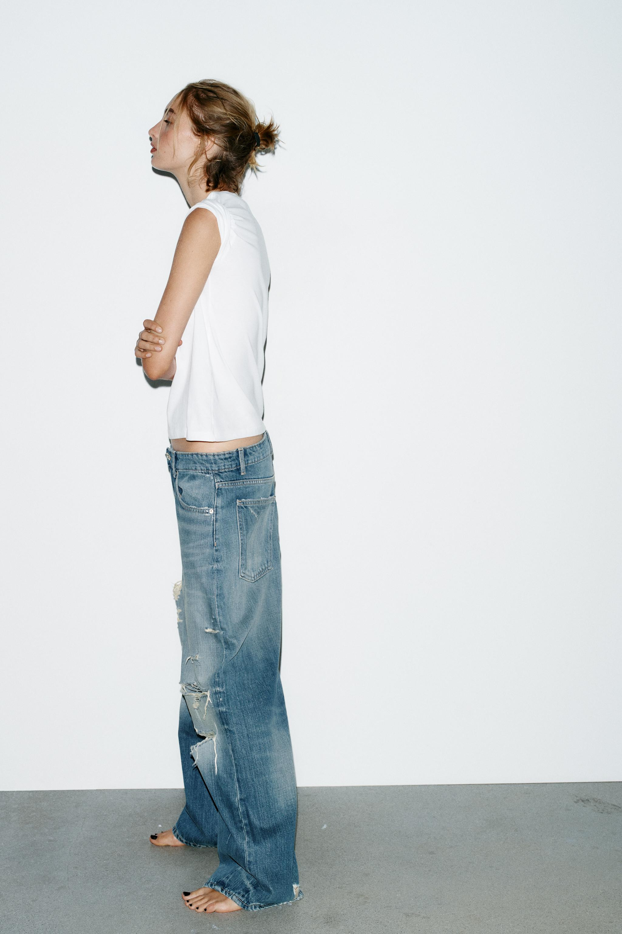 TRF MID-RISE BAGGY BALLOON JEANS | Zara US