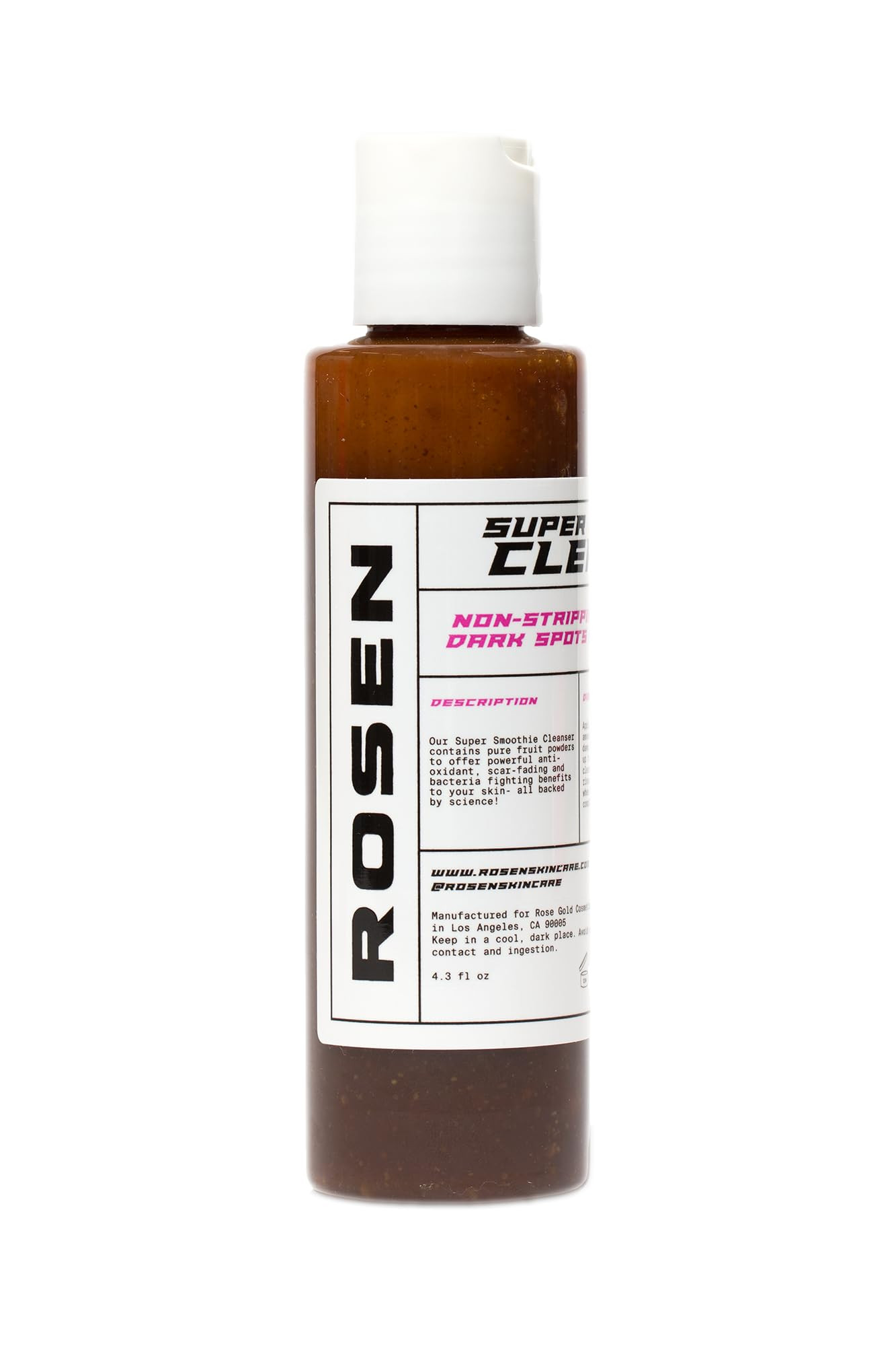 ROSEN Super Smoothie Cleanser - 4.3 fl oz Face Wash with Pure Fruit Powders, Natural Exfoliation,... | Amazon (US)