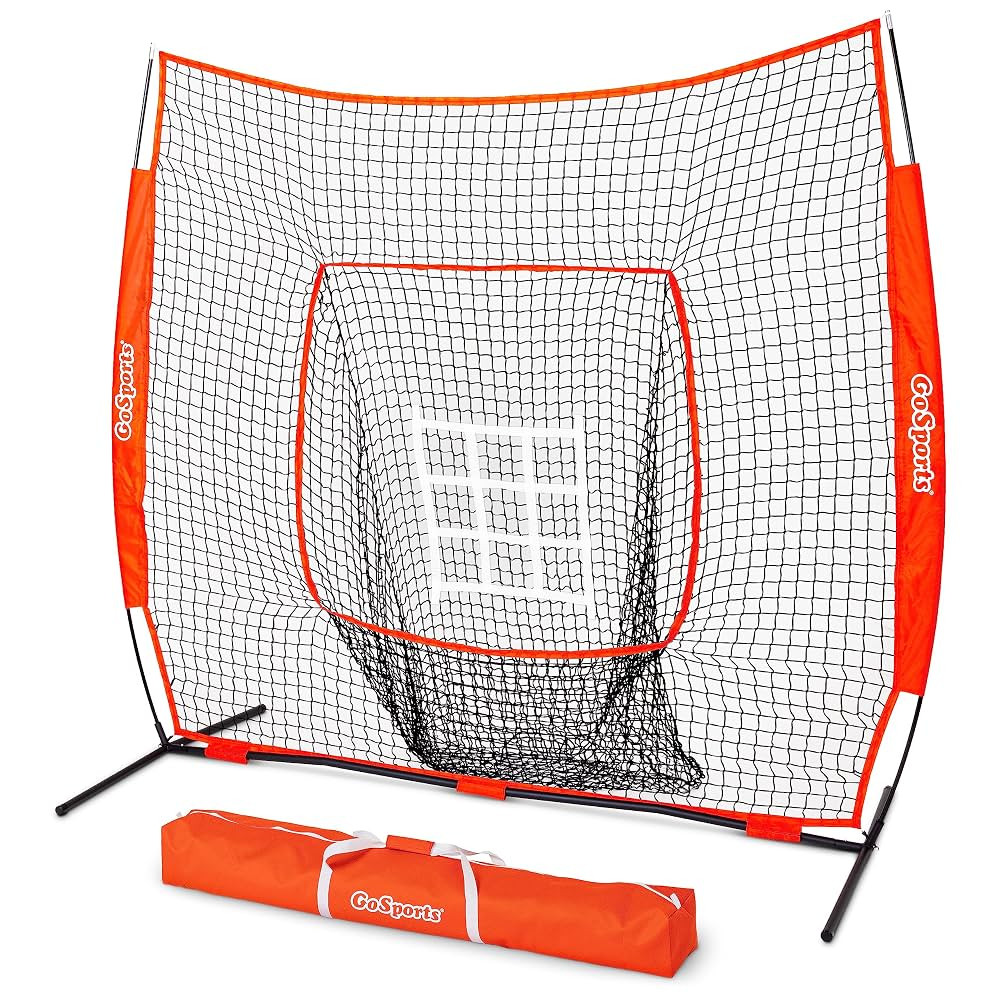 GoSports 7 ft x 7 ft Baseball & Softball Nets - Red, Black, or PRO -Practice Hitting & Pitching N... | Amazon (US)