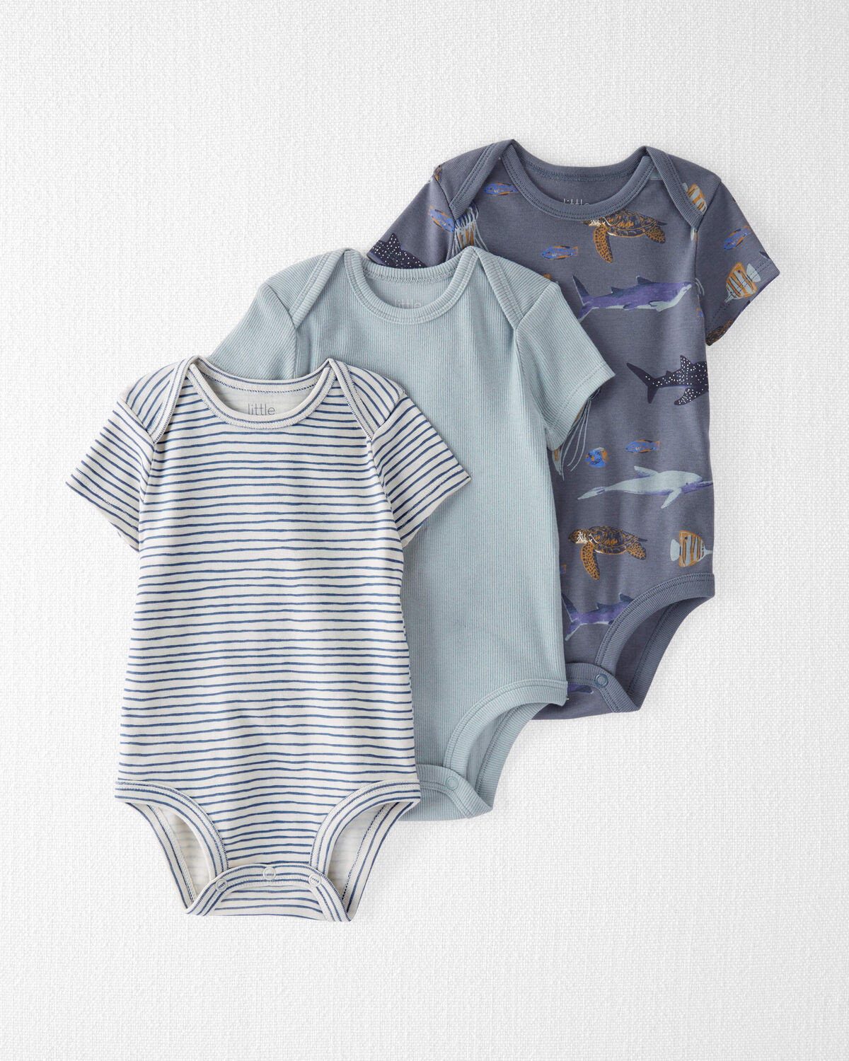 Baby 3-Pack Organic Cotton Rib Bodysuits | Carter's Inc