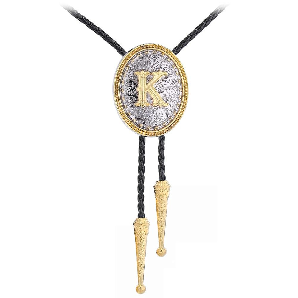 GelConnie Western Ties for Men Gold Bolo Tie Initial Letter A to Z Native American Bola Ties Cowb... | Amazon (US)