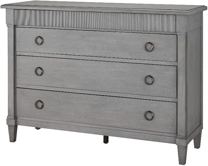 Universal Furniture Oak Wood Four Drawer Single Dresser in Farmhouse Gray | Amazon (US)