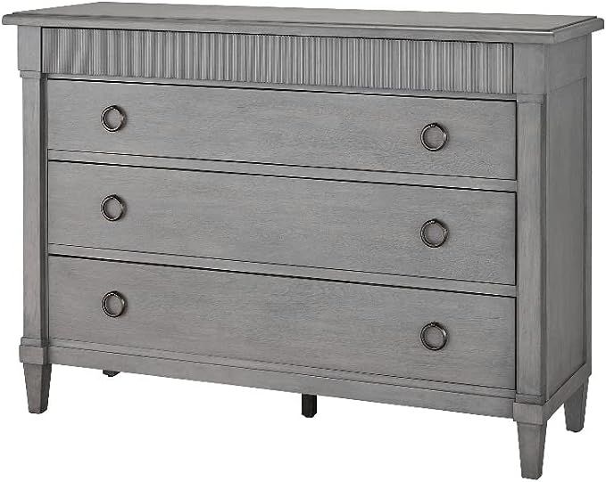 Universal Furniture Oak Wood Four Drawer Single Dresser in Farmhouse Gray | Amazon (US)