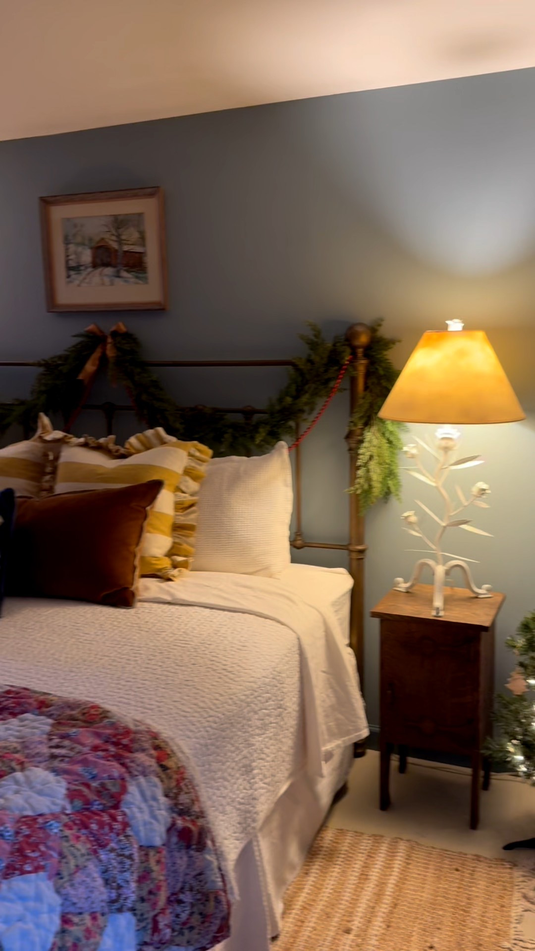 I put together this basement guestroom for holiday guests with a free headboard from Facebook and primarily things I already had. It’s not perfect, it’s a little funky, and I’m not sure if that is the right place for those lamps… But it’s cozy and welcoming! 

#LTKHoliday #LTKHome #LTKSeasonal