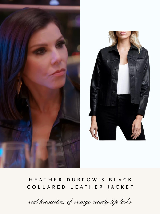 Heather Dubrow's Black Collared Leather Jacket  

 