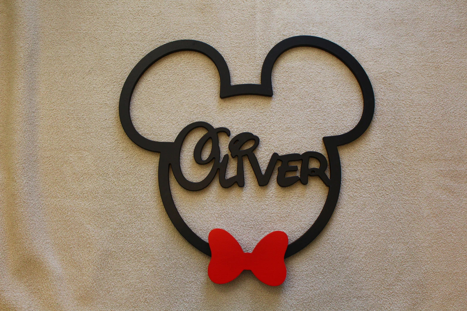 Wooden Mickey Mouse, Disney Mickey Mouse with Bow Tie, Wooden Name Sign, Kids Name Sign, Name Wal... | Etsy (US)
