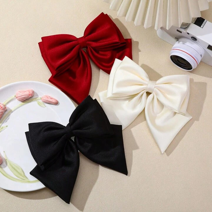 Premium kwaliteit rode satijnen strik haarspeld, geschikt voor vrouwen, Valentijnsdag cadeau | SHEIN