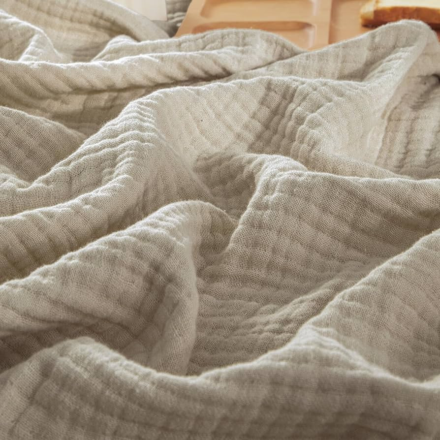 PHF 100% Cotton Muslin Blanket King Size 108" x 90", 4-Layer Lightweight and Breathable Blanket f... | Amazon (US)