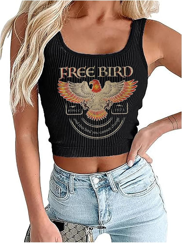 Vintage Cowgirl Crop Tank Tops Women Retro Graphic Western Cowboy Tee Girls Sleeveless Country Co... | Amazon (US)