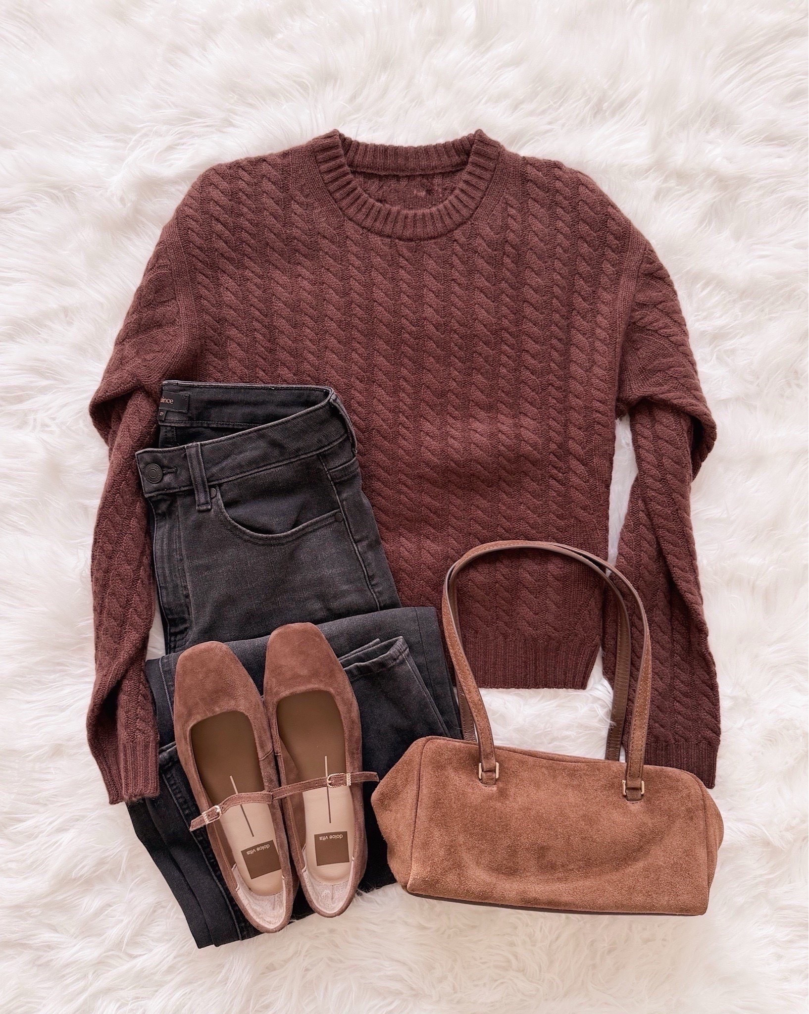 I’ve been loving this cable knit lately. it’s soft, rich in color, and perfect with black denim and suede accessories.

Winter outfit, cable knit sweater, black jeans outfit, suede handbag, brown flats, cozy winter fashion, winter neutrals, everyday style for women over 40, winter wardrobe staples, casual fall outfit, winter fashion 2025

#LTKgrwm #LTKOver40 #LTKHoliday