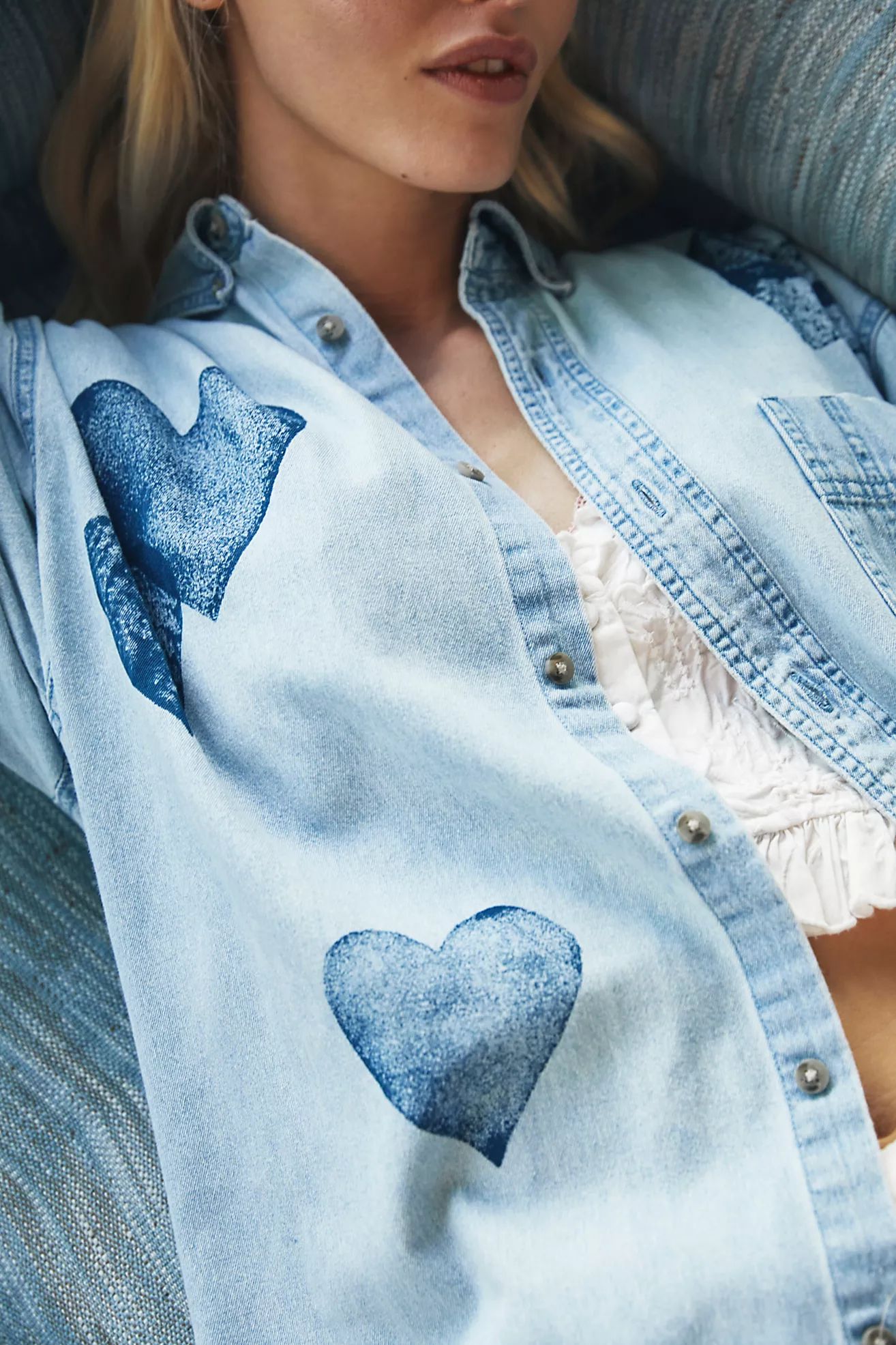 Tricia Fix Heart Denim Shirt | Free People (Global - UK&FR Excluded)
